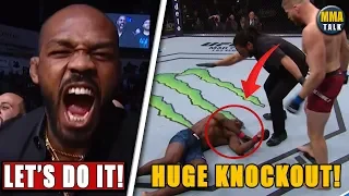 Jon Jones REACTS to Jan Blachowicz's HUGE KO win over Corey Anderson, Cormier on Jones vs Blachowicz