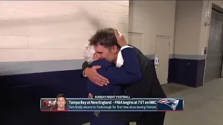 Tom Brady catching up with Drew Brees & Robert Kraft