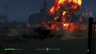 Chain reaction blowing up cars in FO4