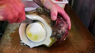 Уличная еда Японии - Приготовление гигантской морской улитки