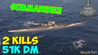 World of WarShips | Salmon | 2 KILLS | 51K Damage - Replay Gameplay 4K 60 fps