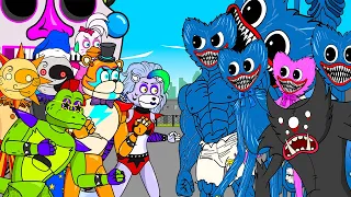 ALL FNAF 9 ANIMATRONICS VS ALL HUGGY WUGGY! FNAF Security Breach vs Poppy Playtime Cartoon Animation