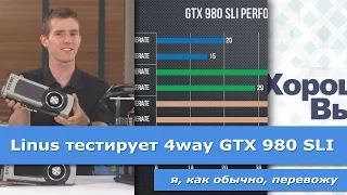 Linus тестирует 4way GTX 980 SLI - я перевожу.