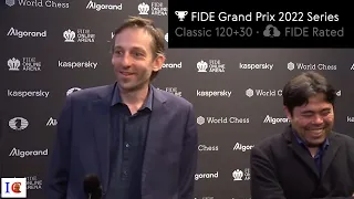 Grishuk makes Hikaru Nakamura laugh - FIDE Grand Prix 2022