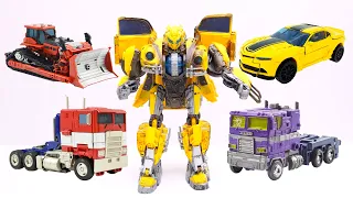 Đại Chiến Giữa Các Robot – Xe Biến Hình, Xe Cảnh Sát, Xe Xúc Cát Cần Cẩu – Đồ Chơi Bumblebee