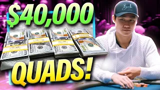 I Sit Down at $10/25 and IMMEDIATELY FLOP QUADS! | Rampage Poker Vlog