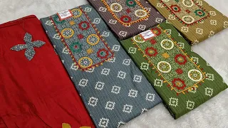 Kutchi Patchwork,Batik and Cotton Tiework Dress Materials Collection #dressmaterials #kutchiwork
