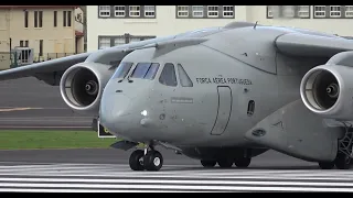 Embraer KC-390 Millennium Strong Wind Landing and Takeoff - Lajes Azores