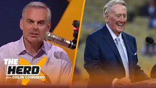 Colin honors the life of legendary Dodgers broadcaster Vin Scully | MLB | THE HERD