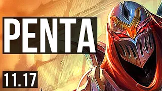 ZED vs VLADIMIR (MID) | Penta, 14/1/1, Legendary, 800+ games, 1.4M mastery | EUW Master | v11.17