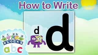 @officialalphablocks - Learn How to Write the Letter D | Curly Line | How to Write App