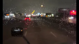 ASMR Relaxing Truck Driving in the Rain at Night (with 8500 gallons of gasoline)