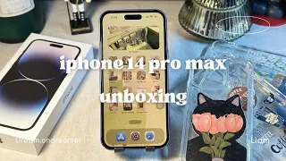 Apple iPhone 14 Pro Max Space Black aesthetic unboxing + accessories | SPACE BLACK