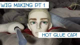 [Bjd Wig Making] Hot glue wig cap◇•