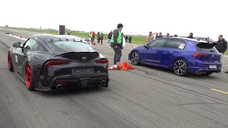 Toyota GR Supra vs Volkswagen Golf 8 R Akrapovic