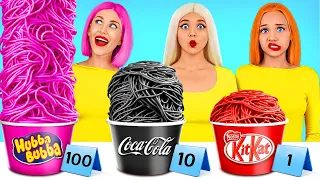100 Layers Food Challenge | 1 VS 100 Layers of Chocolate vs Bubble Gum by Turbo Team