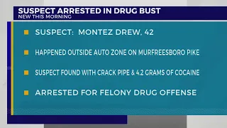 Suspect arrested in drug bust outside South Nashville Auto Zone