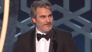 Watch Joaquin Phoenix's WILD, Expletive-Filled Acceptance Speech | Golden Globes 2020