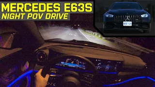 RACE START INCLUDED! 2021 Mercedes-AMG E63S Wagon - Night POV Test Drive