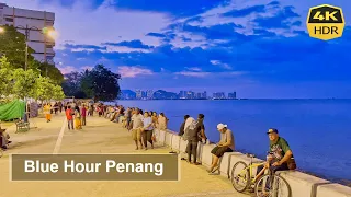 Blue Hour Walking in Penang [4K HDR 60fps] Georgetown, Malaysia