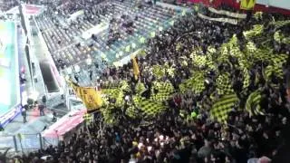 Fortuna Düsseldorf  vs. Alemannia Aachen 0-0 27.2.12 Stimmung im Gästeblock Einlauf Choreographie