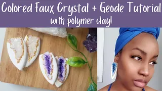 POLYMER CLAY EARRINGS FAUX CRYSTAL GEODE TECHNIQUE | DRUZY POLYMER CLAY TECHNIQUE | FAUX CRYSTAL