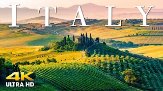 FLYING OVER ITALY (4K UHD) Amazing Beautiful Nature Scenery with Relaxing Music | 4K VIDEO ULTRA HD