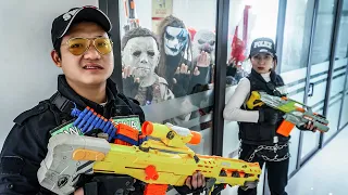 LTT Nerf Mod : 1 Hour Nerf War Warriors Silver Flash AND SATAN Mask