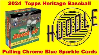 Can You Find A MONSTER CARD In A 2024 Topps Heritage Monster Box Blue Chrome Sparkle Cards!