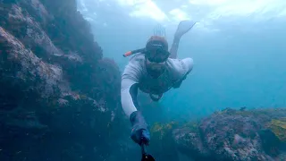 Catching Waves Underwater While Freediving