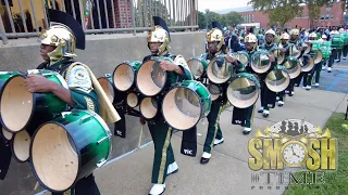 Norfolk State Spartan Legion | Marching To The Bandroom/Tunnel After NCA&T Game 2023