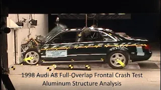 1997-2002 Audi A8 (D2 - Typ 4D) Full-Overlap Frontal Crash Test (Aluminum Structure Analysis)