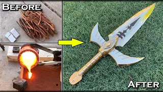 Casting A Solid BRONZE Dagger - Athena's GOLDEN Dagger - Full Metal Casting Process