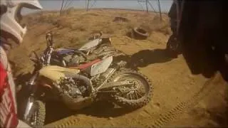 LAB2V 2011 spectacular powerline road crash KTM 690 Enduro vs DR650