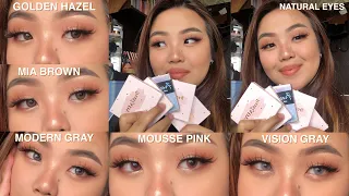 trying on affordable contact lenses from shopee ft. freshlady ph ♡ perfect for dark brown eyes!