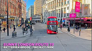 A scenic tour of London on Bus 19: Battersea Bridge to Finsbury Park Route with upper deck views 🚌