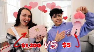 CHEAP VS EXPENSIVE VALENTINES DAY GIFTS CHALLENGE