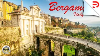 Bergamo - Italy | From the Upper Town to the Railway Station | 4K - [UHD]