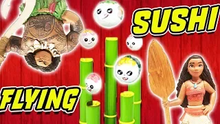 Flying Sushi Kitchen Game from Redwood Ventures with Moana and Maui to Win Sticky Unicorn Slime!