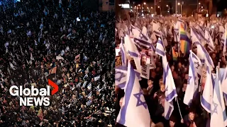 Thousands of Israelis protest Netanyahu's justice plans for 5th week