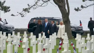 President Trump visits veterans' graves in Normandy on D-Day anniversary