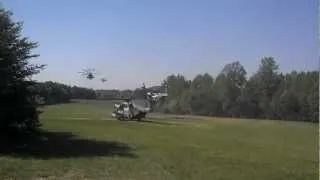 Four CH 53's take off together