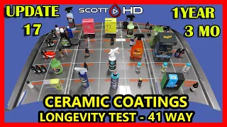 Ceramic Coating Longevity Test - 41 WAY - The ULTIMATE comparison test - UPDATE 17 -1 YEAR, 3 MONTHS