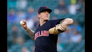 Indians pitcher suffers broken thumb after 'aggressively ripping shirt off'