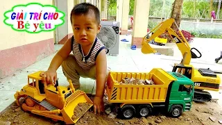 TRÒ CHƠI MÁY XÚC XE TẢI VIỆC LÀM CÓ ÍCH | Excavator, toy truck 🏠 Giải trí cho Bé yêu