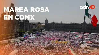 Así se llevó a cabo la marcha "Marea Rosa" en en Zócalo de la Ciudad de México