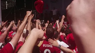 Liverpool fans sing "All you need is Love" (Rush!) by The Beatles in Madrid