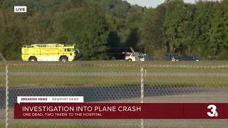 One dead, two hurt in Newport News plane crash