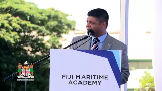 Fijian Attorney-General, Aiyaz Sayed-Khaiyum speaks at the Fiji Maritime Academy