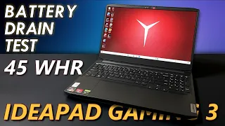 Lenovo IdeaPad Gaming 3 Ryzen 5600H - Battery Drain Test | 2022 Best gaming Laptop 55000